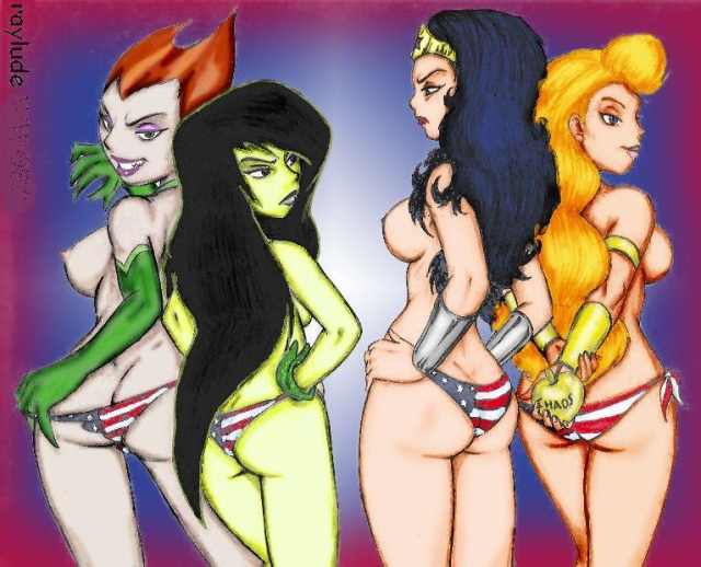 diana prince,eris,penelope spectra,shego,wonder woman