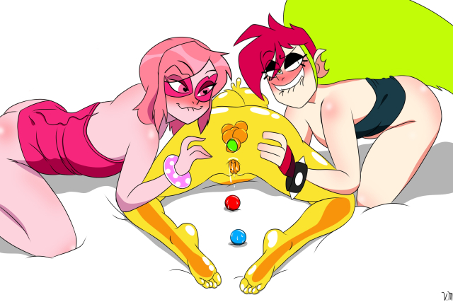 demencia,g-lo (villainous),miss heed (villainous)