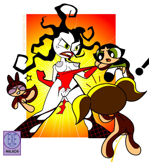 blossom (powerpuff girls),bubbles (powerpuff girls),buttercup (powerpuff girls),sedusa