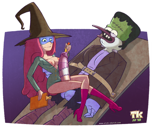 frankenstein's monster,mordecai,mordecai (regular show),princess bubblegum