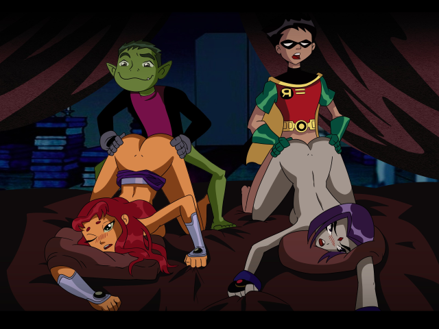 beast boy,dick grayson,garfield logan,koriand'r,rachel roth,raven,robin (dc),starfire,tamaranean