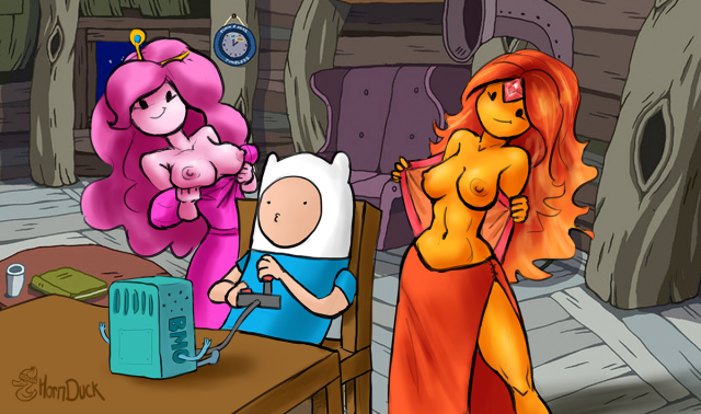 bmo,finn the human,flame princess,princess bubblegum