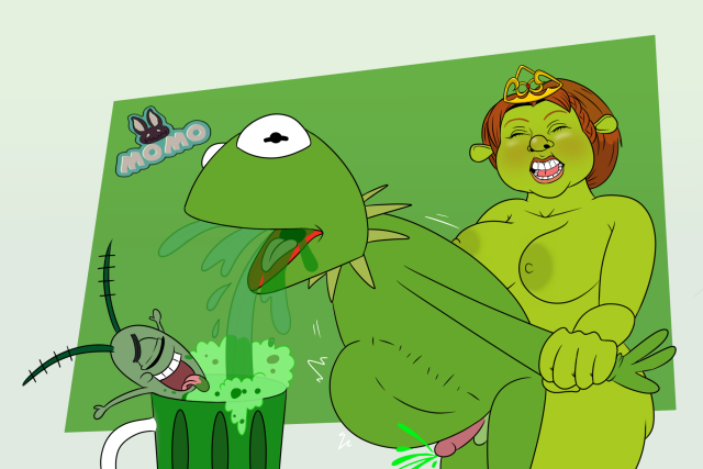 kermit the frog,princess fiona,princess fiona (ogre),sheldon j. plankton