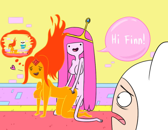 finn the human,flame princess,princess bubblegum