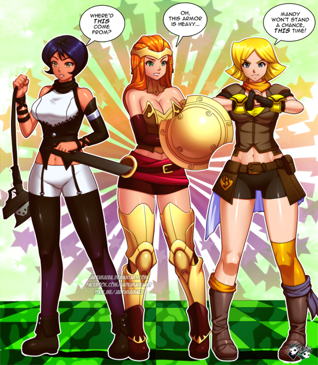 alex (totally spies),blake belladonna (cosplay),clover (totally spies),pyrrha nikos (cosplay),sam (totally spies),yang xiao long (cosplay)