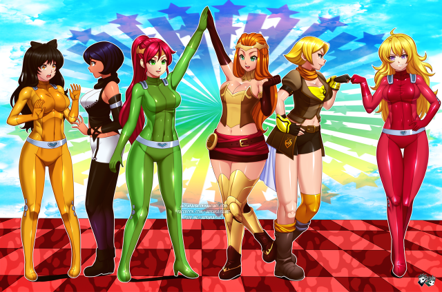 alex (totally spies),blake belladonna,clover (totally spies),pyrrha nikos,sam (totally spies),yang xiao long